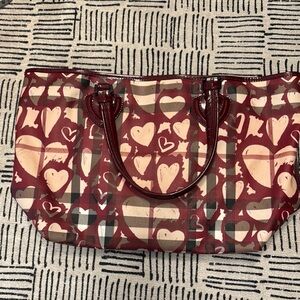 Burberry Stylish Red Heart Pattern Women's Bag
